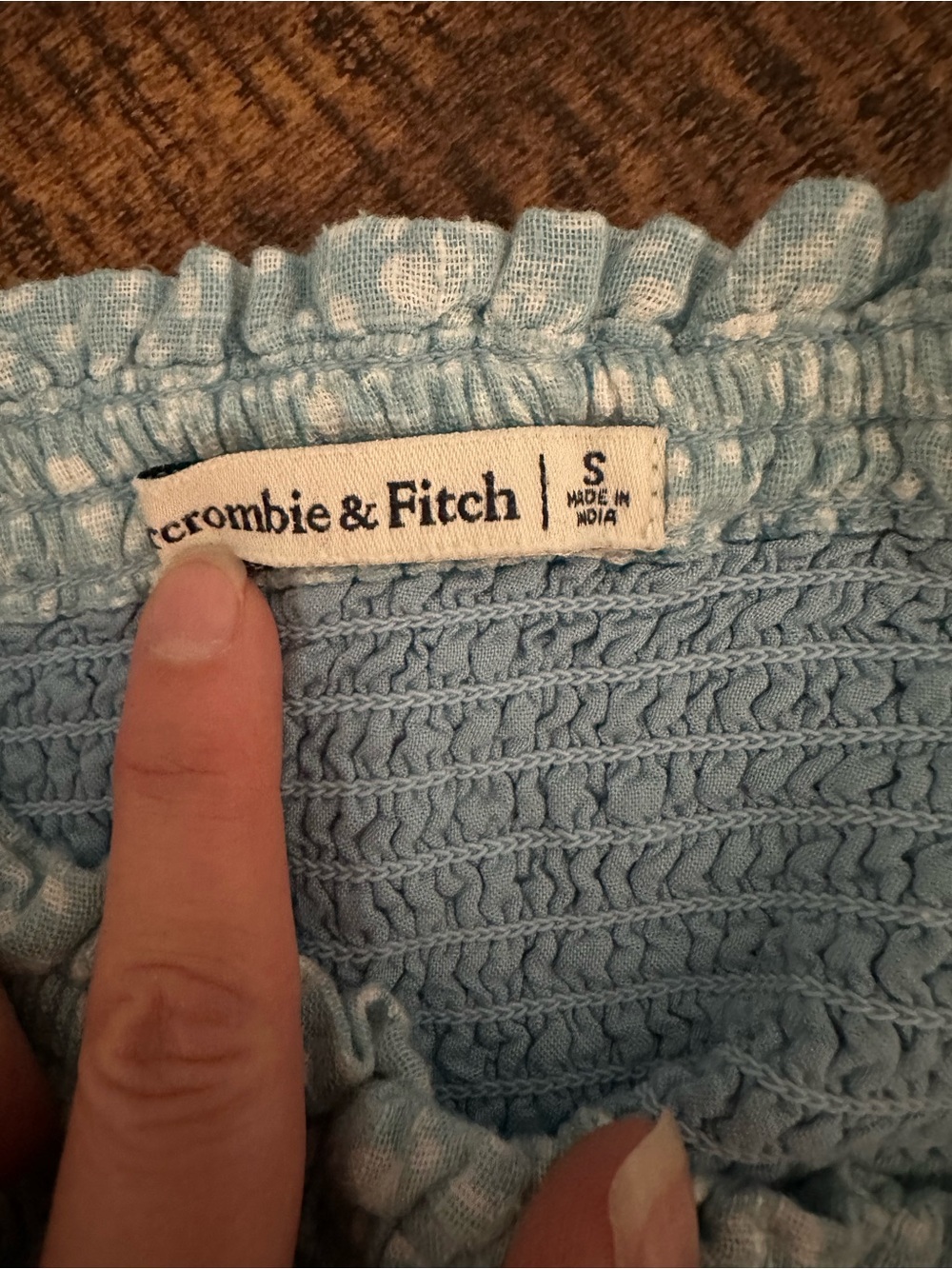Abercrombie & Fitch Smocked Ruffle Skirt Floral Blue Small